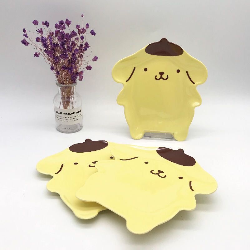 Japanese Snacks - Kawaii Pompompurin Shaped Plate Adorable Yellow